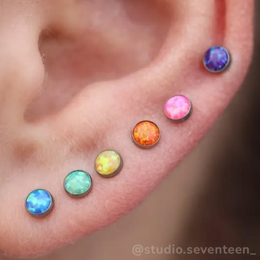 6 Sizes of Titanium Threadless Bezel Set Cabochon Ends with new reduced pricing