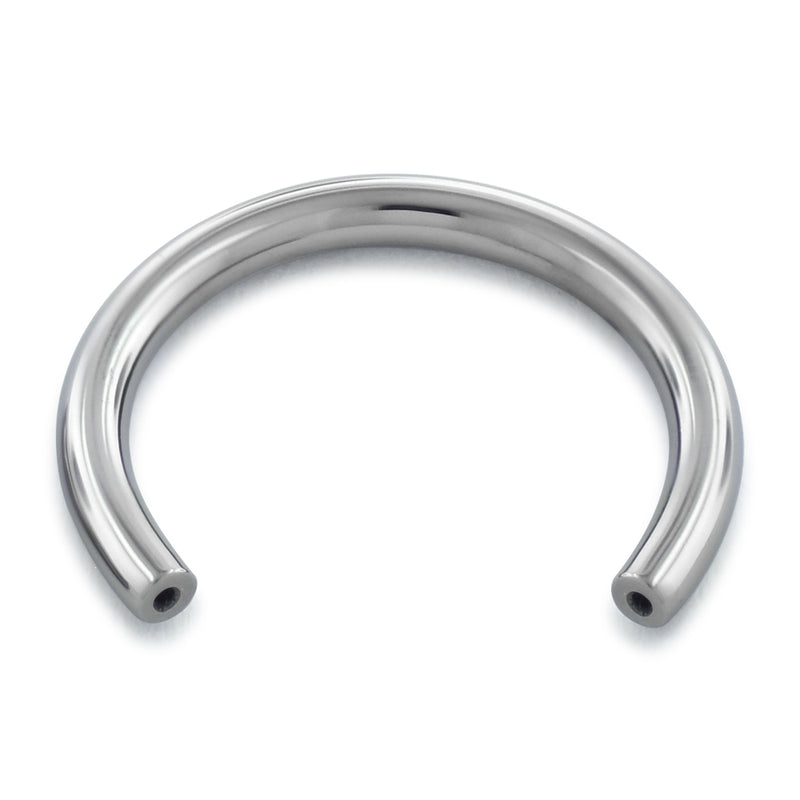 A threadless titanium circular barbell with no ends