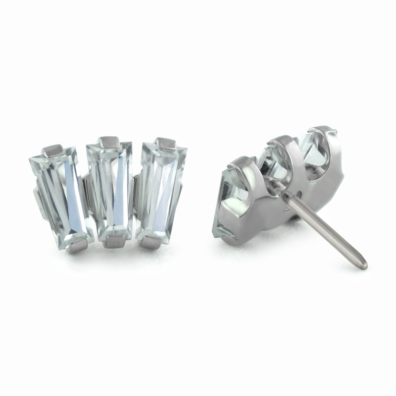 Titanium Baguette Cut Gem Fan Cluster - NeoMetal Inc