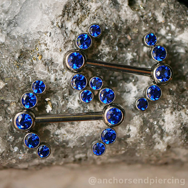 Titanium Faceted Side Gem Cluster