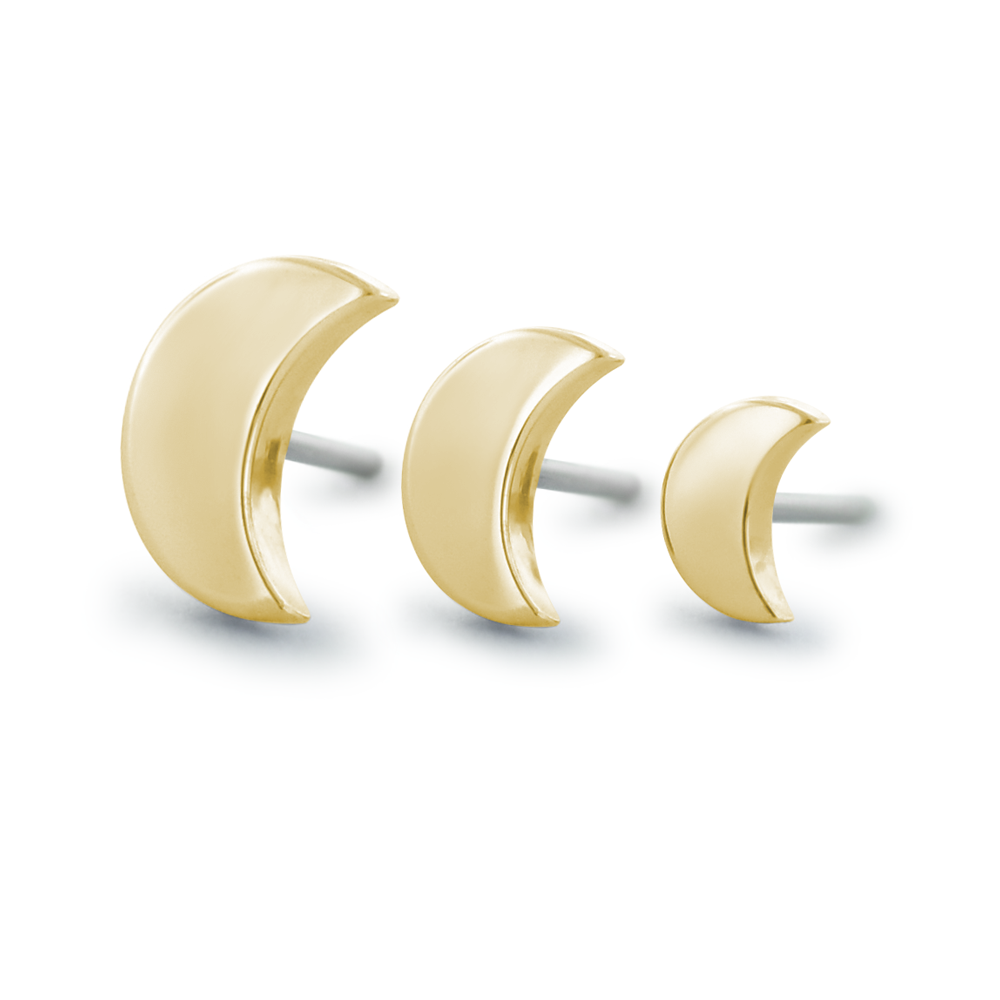 3 Sizes of 18K Yellow Gold Moon Ends
