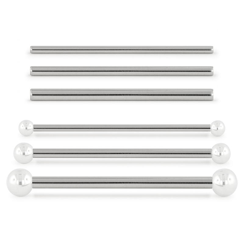 3 Titanium Industrial bars of differing gauges
