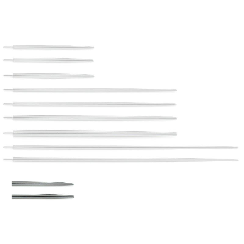 Highlighted are our 14 gauge and 16 gauge titanium needle transfer tools