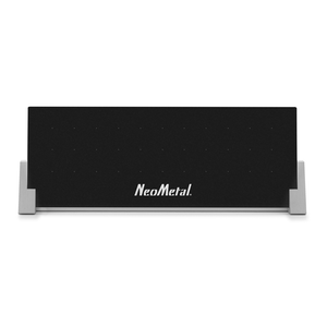 High End Display with black backboard and metal feet