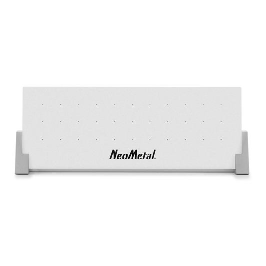 High End Display with white backboard and metal feet