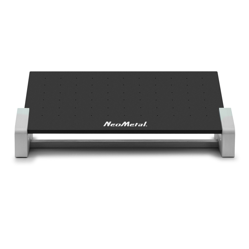High End Display with black backboard and metal feet