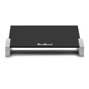 High End Display with black backboard and metal feet