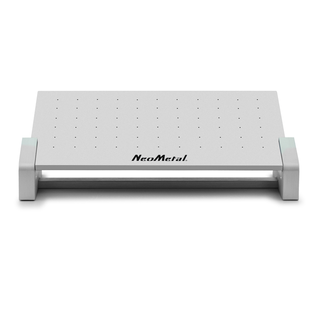 High End Display with white backboard and metal feet