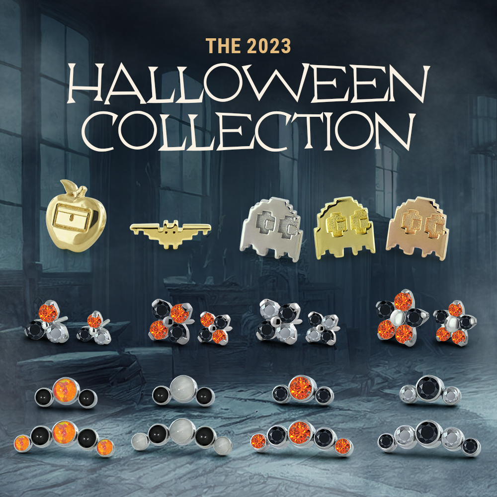 All Gold and Titanium limited edition Halloween ends on a spooky background