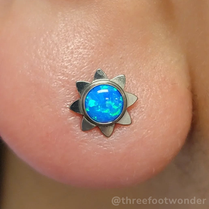 Capri Blue Opal Sun Cabochon
