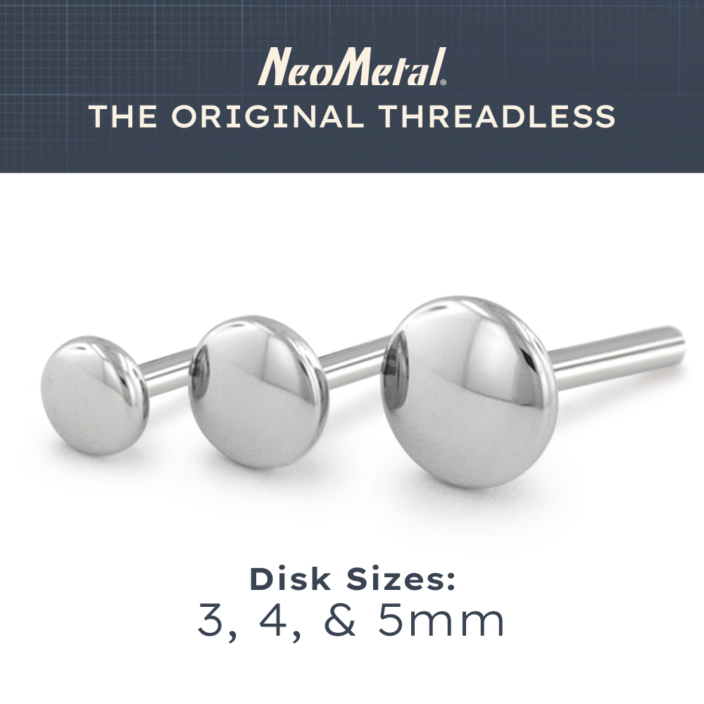 Titanium 16ga Labret Post - Overstock - NeoMetal Inc