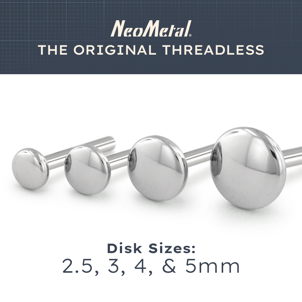 Titanium 18ga Back Labret Post - Overstock - NeoMetal Inc