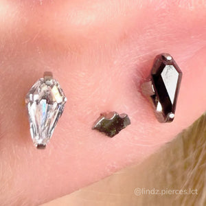 Titanium Coffin Cut Prong Set Gem