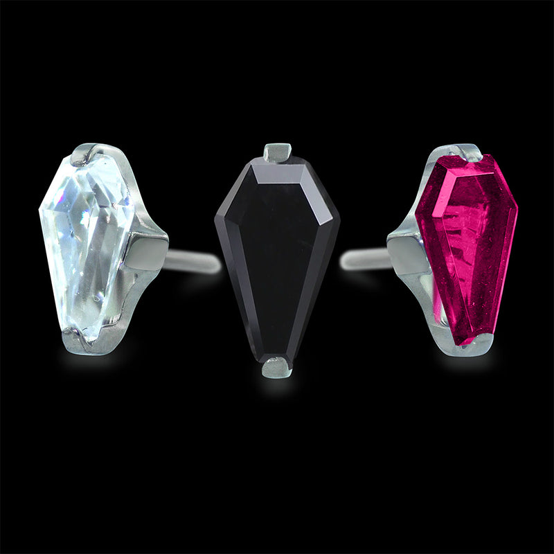 Titanium Coffin Cut Prong Set Gem