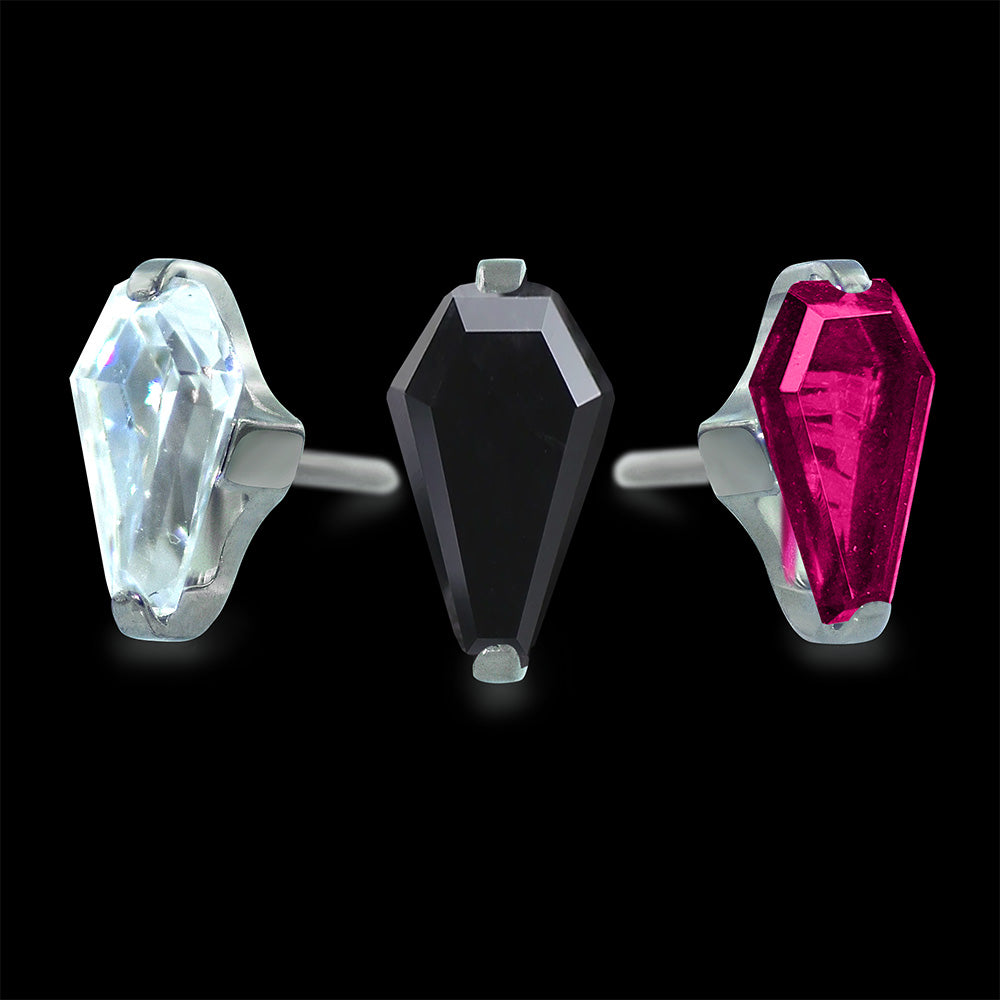 Titanium Coffin Cut Prong Set Gem