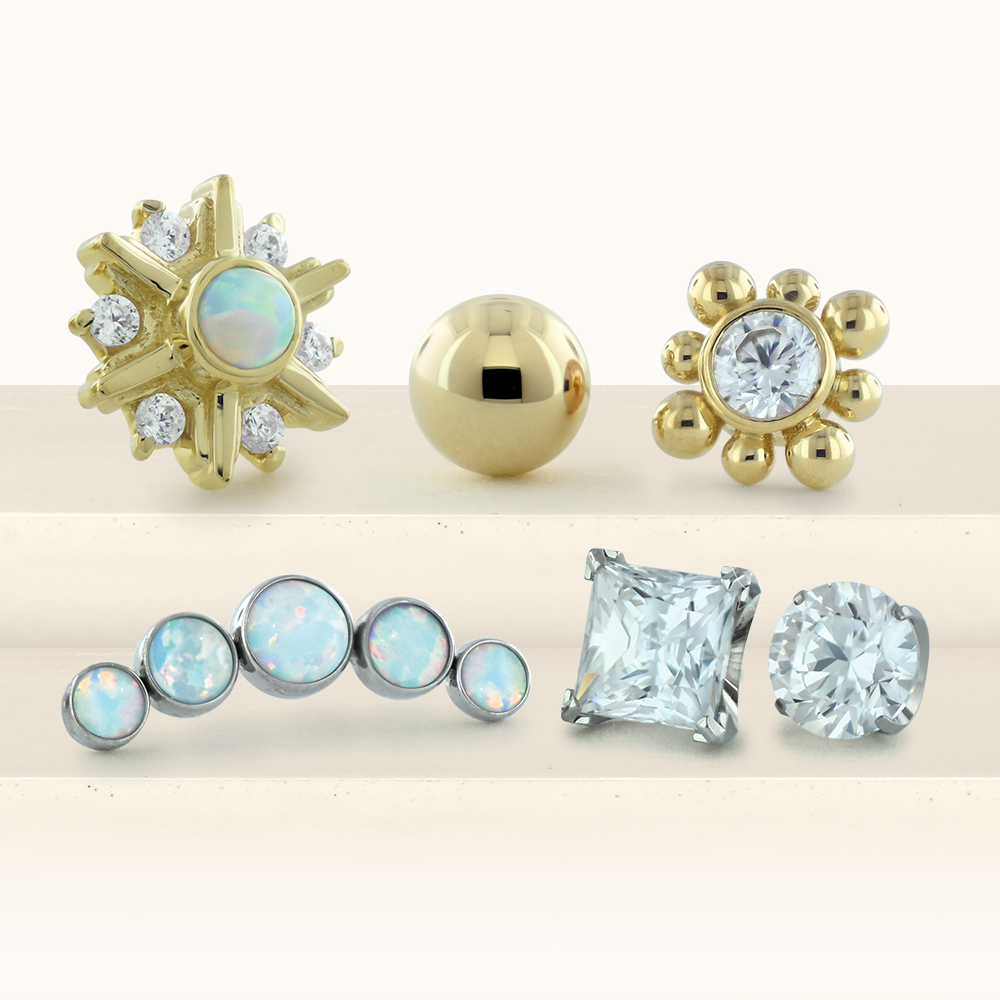NeoMetal Titanium and Gold Ends and Gem Ends