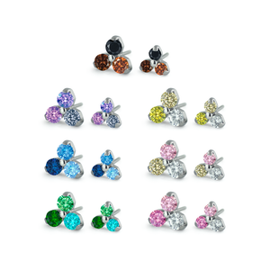 7 color options for the threadless titanium trinity gem ends