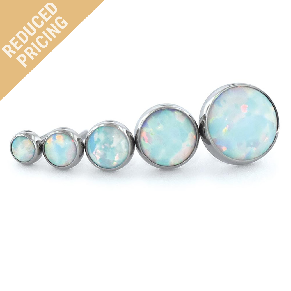 5 Sizes of Titanium Threadless Bezel Set Cabochon Ends with new reduced pricing