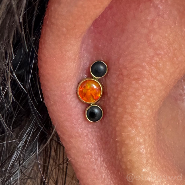 Halloween Bezel-Set Curved Cluster - NeoMetal Inc