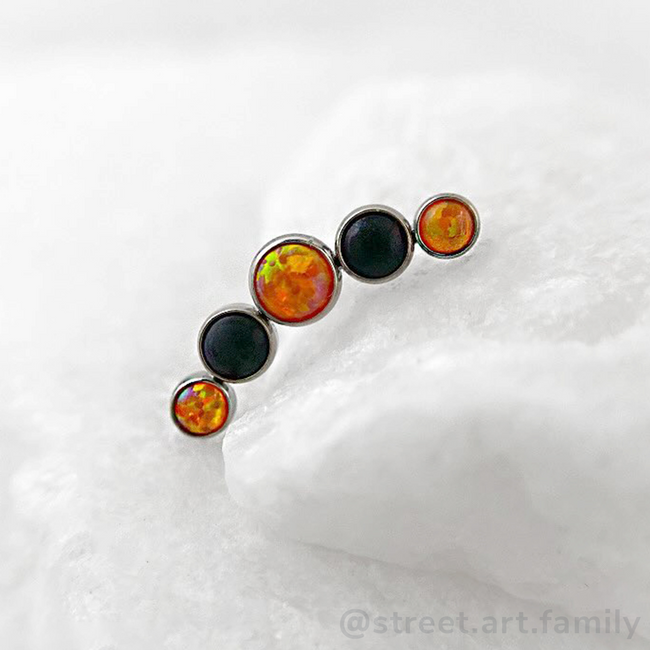 Halloween Bezel-Set Curved Cluster - NeoMetal Inc