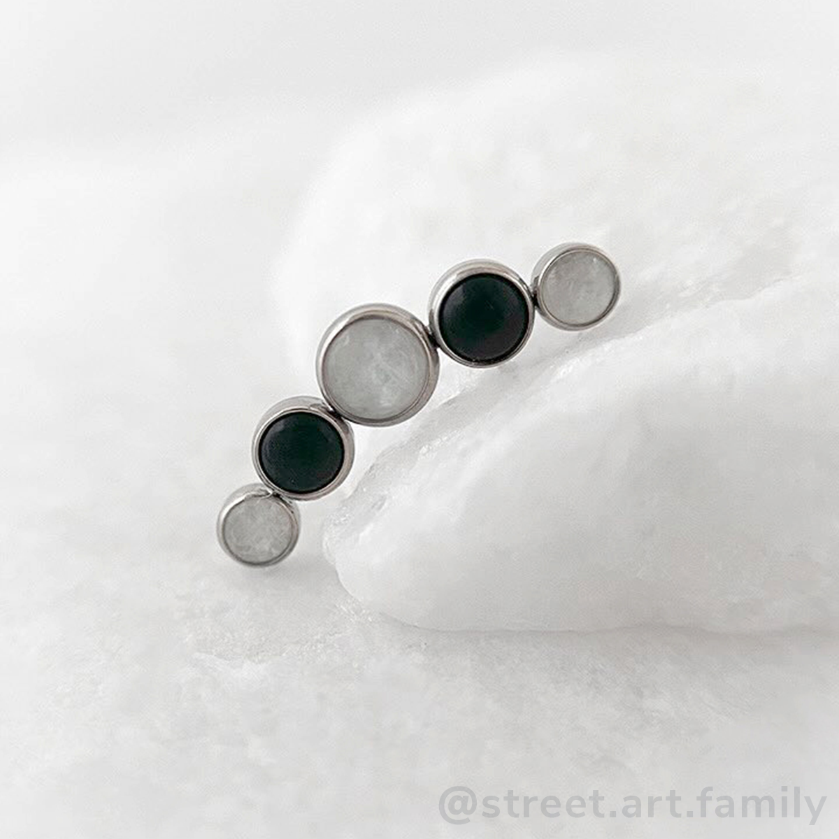 Halloween Bezel-Set Curved Cluster - NeoMetal Inc