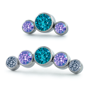 Dreamland Collection Titanium Bezel Set Gem Curved Clusters with Just Kenneth colors