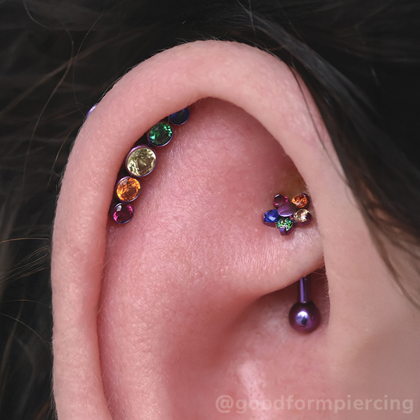 Pride Bezel Set Cluster - Curved - NeoMetal Inc