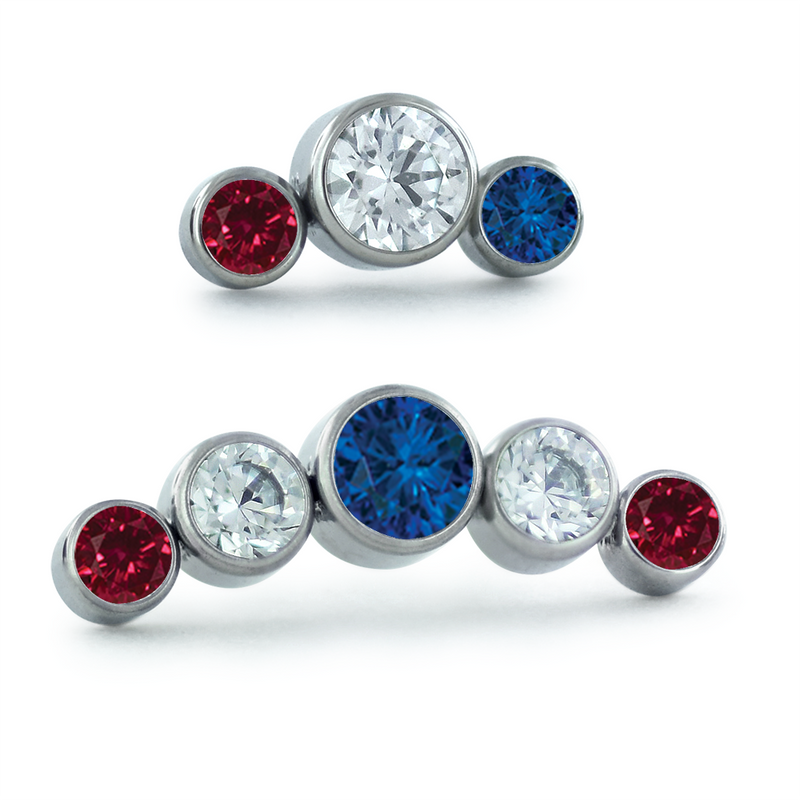 4th of July Bezel Set Cluster - Curved - NeoMetal Inc