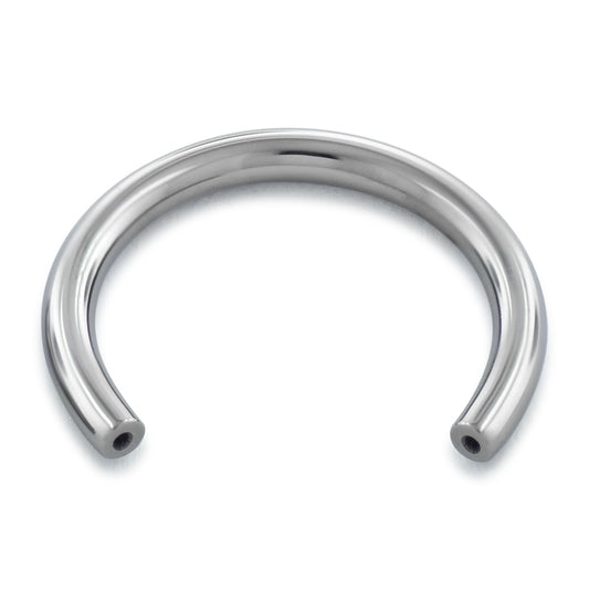 A threadless titanium circular barbell with no ends