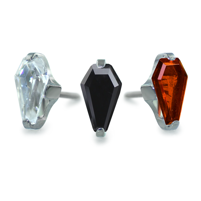 Titanium Coffin Cut Prong Set Gem - NeoMetal Inc
