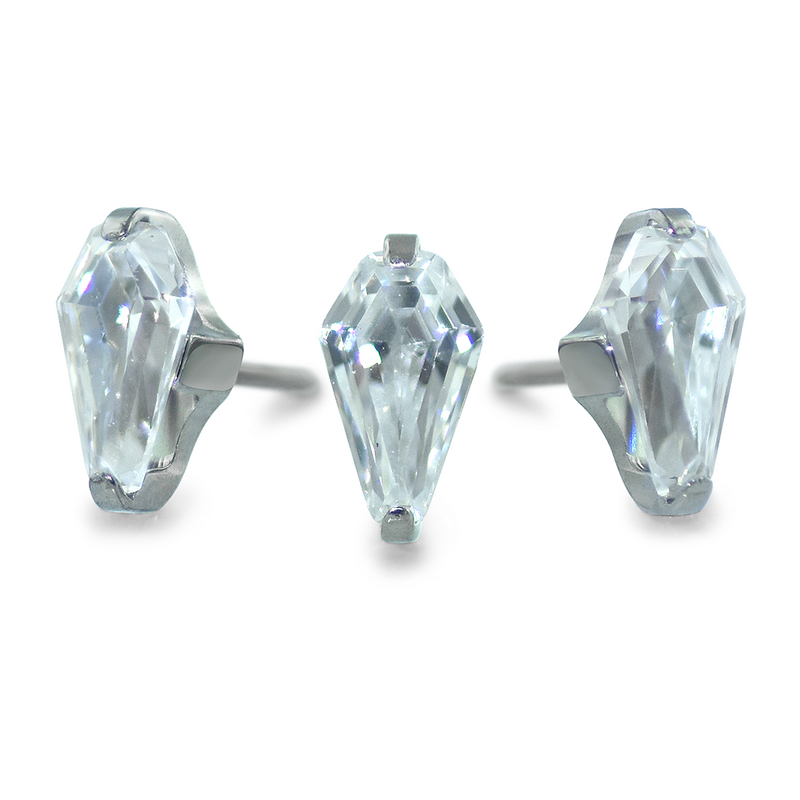 Titanium Coffin Cut Prong Set Gem - NeoMetal Inc