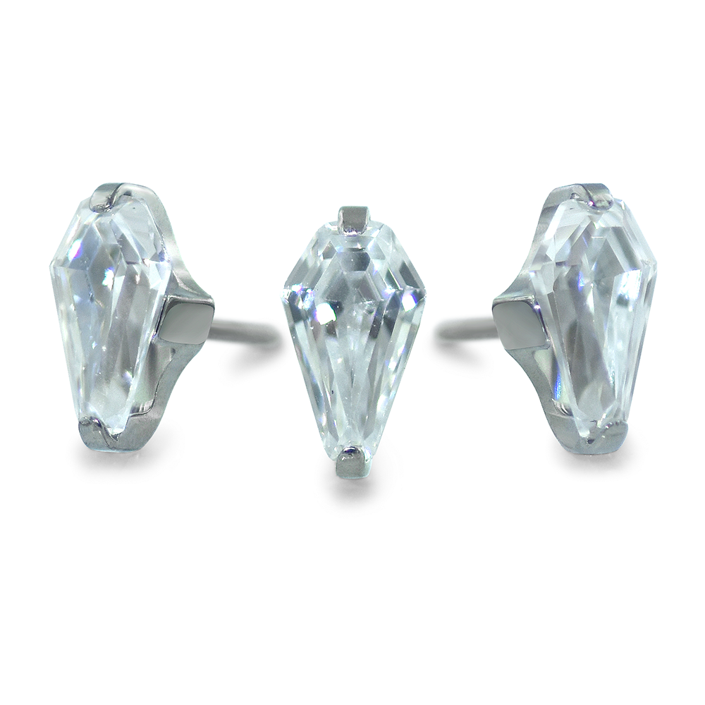 Titanium Coffin Cut Prong Set Gem - NeoMetal Inc