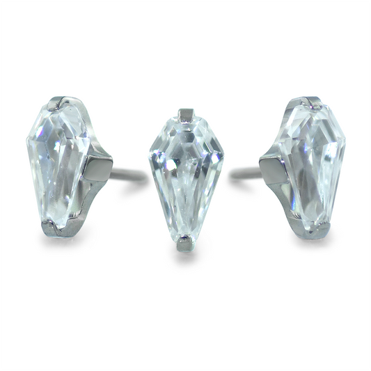 Titanium Coffin Cut Prong Set Gem - NeoMetal Inc