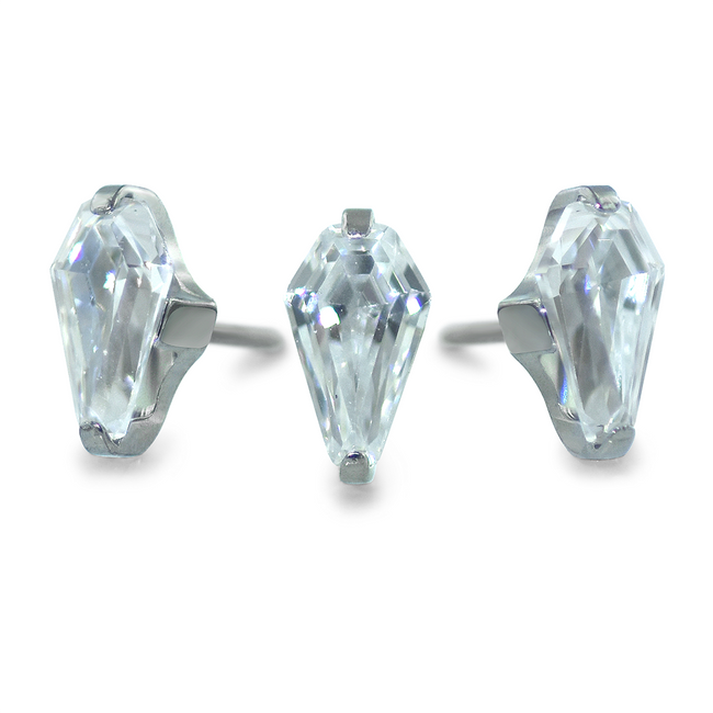 Titanium Coffin Cut Prong Set Gem - NeoMetal Inc