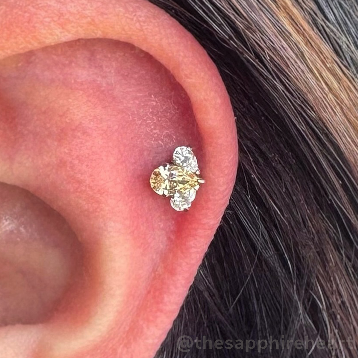 Titanium Pear Cut Gem Fan Clusters - Select Center Gem