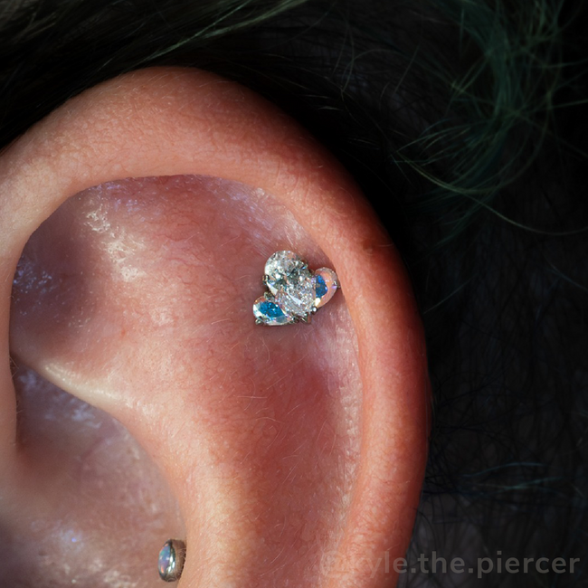 Titanium Pear Cut Gem Fan Clusters - Select Outer Gems - NeoMetal Inc