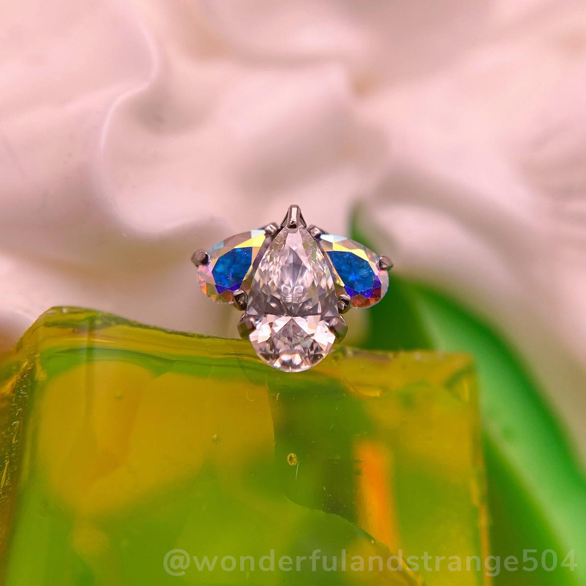 Titanium Pear Cut Gem Fan Clusters - Select Outer Gems