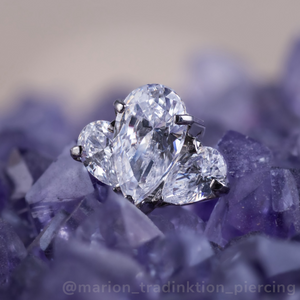 Titanium Pear Cut Gem Fan Clusters - Monochrome - NeoMetal Inc