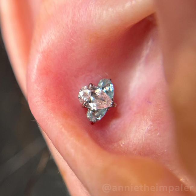 Titanium Pear Cut Gem Fan Clusters - Select Outer Gems - NeoMetal Inc