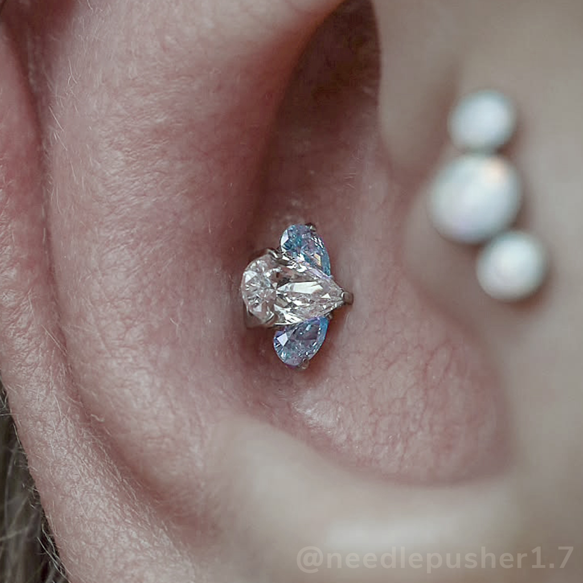 Titanium Pear Cut Gem Fan Clusters - Select Outer Gems - NeoMetal Inc