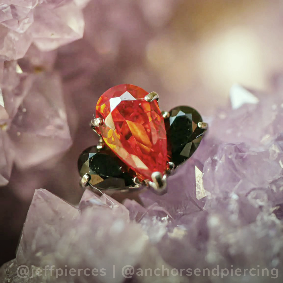 Halloween Pear Cut Gem Fan Clusters - NeoMetal Inc