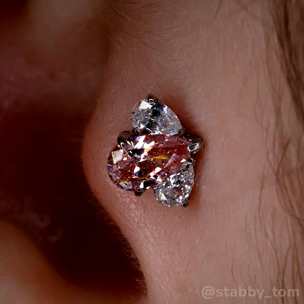 Titanium Pear Cut Gem Fan Clusters - Select Center Gem - NeoMetal Inc