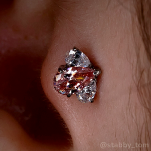 Titanium Pear Cut Gem Fan Clusters - Select Center Gem - NeoMetal Inc