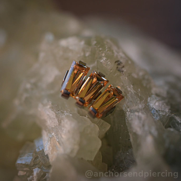 Titanium Baguette Cut Gem Fan Cluster - NeoMetal Inc