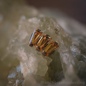 Titanium Baguette Cut Gem Fan Cluster - NeoMetal Inc