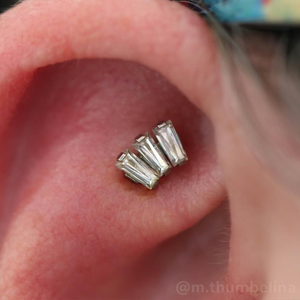 Titanium Baguette Cut Gem Fan Cluster - NeoMetal Inc