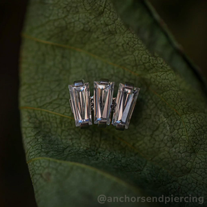 Titanium Baguette Cut Gem Fan Cluster - NeoMetal Inc