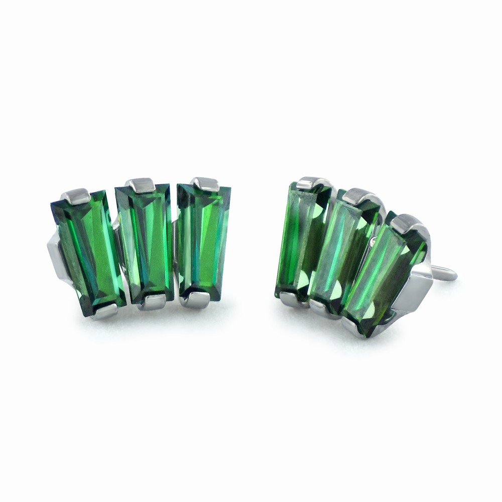 Titanium Baguette Cut Gem Fan Cluster - NeoMetal Inc