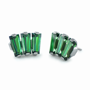 Titanium Baguette Cut Gem Fan Cluster - NeoMetal Inc