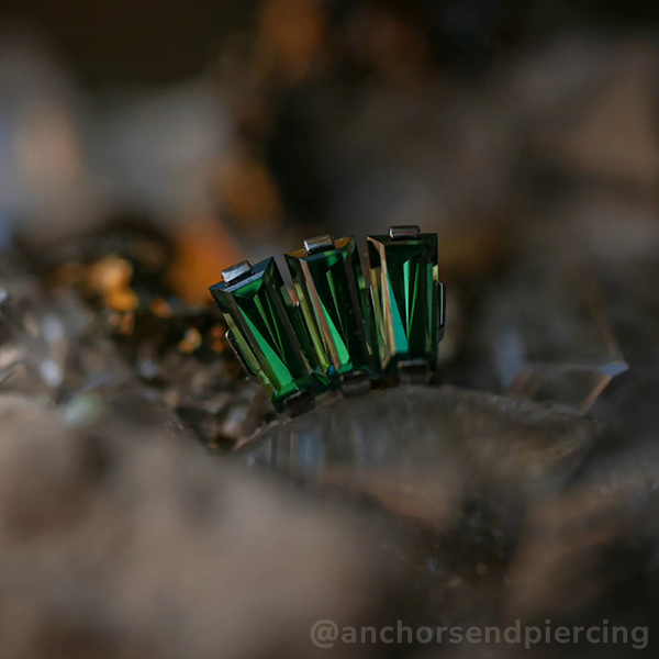 Titanium Baguette Cut Gem Fan Cluster - NeoMetal Inc